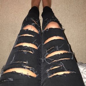 American eagle distressed black jeans
